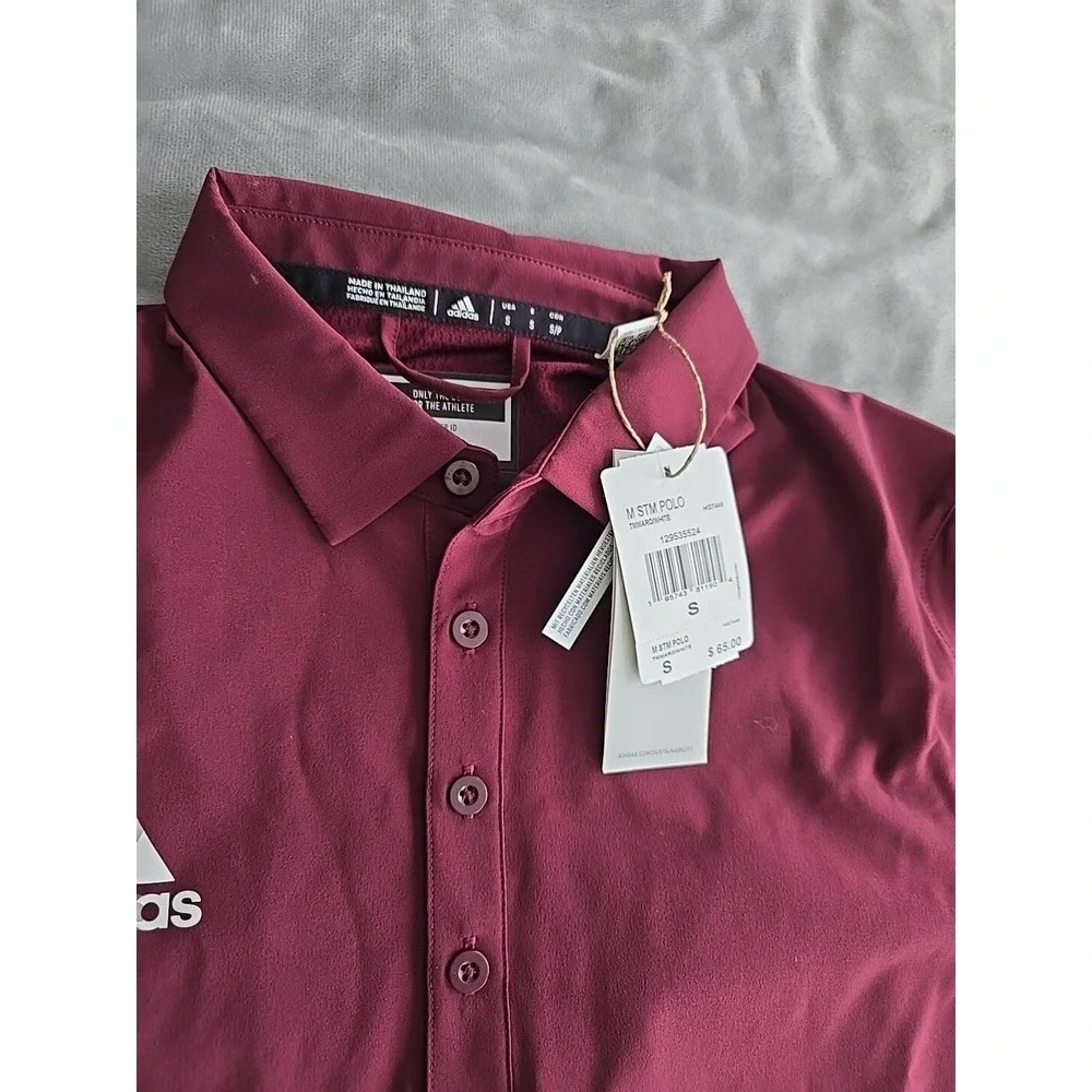 Adidas Men's M‎ STM Polo. Maroon New W/tags. Size S Golf Golfing